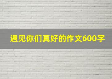 遇见你们真好的作文600字