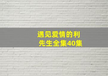 遇见爱情的利先生全集40集