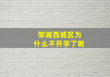 邹城西城区为什么不开学了呢