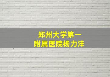 郑州大学第一附属医院杨力沣