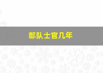 部队士官几年