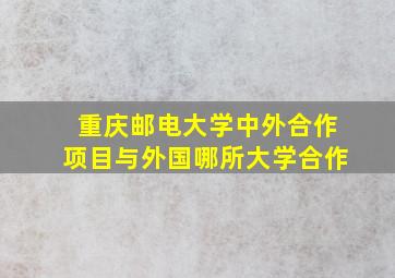 重庆邮电大学中外合作项目与外国哪所大学合作