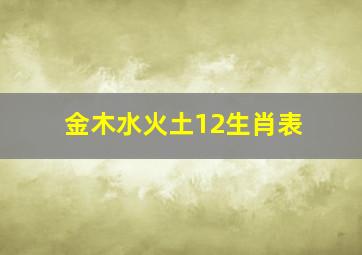 金木水火土12生肖表