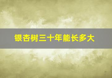 银杏树三十年能长多大