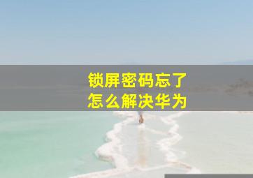 锁屏密码忘了怎么解决华为