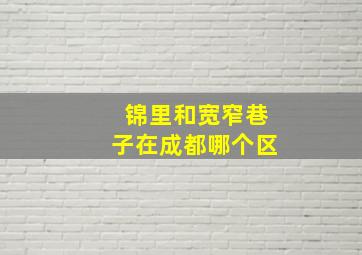 锦里和宽窄巷子在成都哪个区