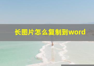 长图片怎么复制到word