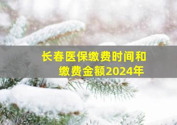 长春医保缴费时间和缴费金额2024年