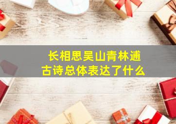 长相思吴山青林逋古诗总体表达了什么