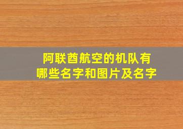 阿联酋航空的机队有哪些名字和图片及名字