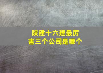 陕建十六建最厉害三个公司是哪个