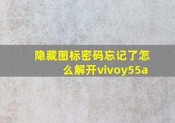 隐藏图标密码忘记了怎么解开vivoy55a