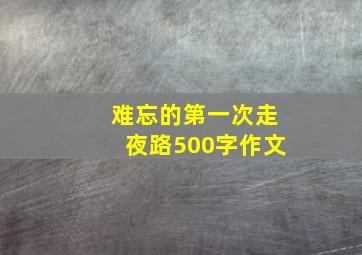 难忘的第一次走夜路500字作文