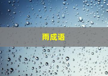 雨成语