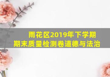 雨花区2019年下学期期末质量检测卷道德与法治