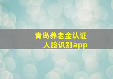 青岛养老金认证人脸识别app