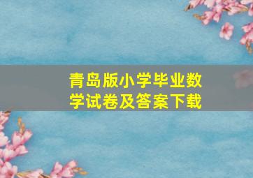 青岛版小学毕业数学试卷及答案下载