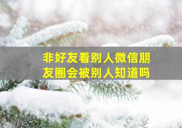 非好友看别人微信朋友圈会被别人知道吗