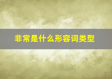 非常是什么形容词类型