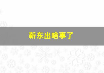 靳东出啥事了