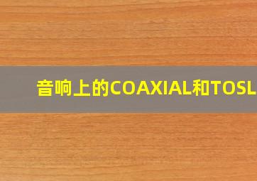 音响上的COAXIAL和TOSLINK