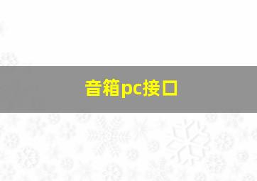 音箱pc接口