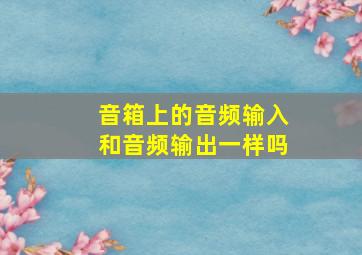 音箱上的音频输入和音频输出一样吗