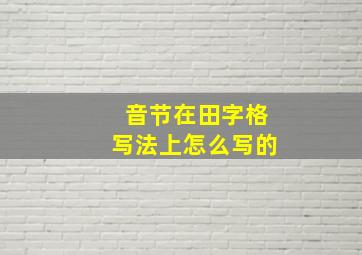 音节在田字格写法上怎么写的