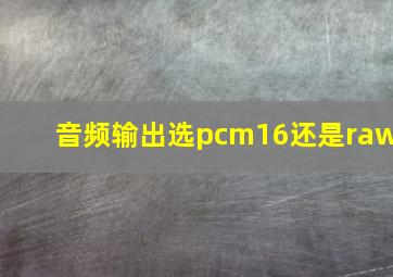 音频输出选pcm16还是raw