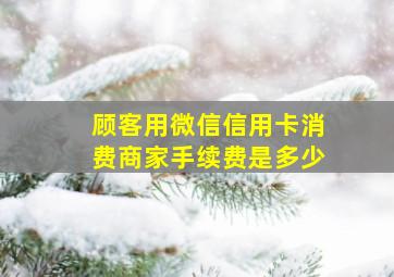 顾客用微信信用卡消费商家手续费是多少