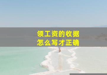 领工资的收据怎么写才正确