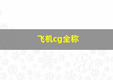 飞机cg全称