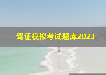 驾证模拟考试题库2023