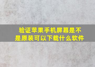 验证苹果手机屏幕是不是原装可以下载什么软件