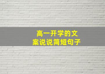 高一开学的文案说说简短句子