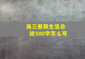 高三假期生活总结500字怎么写