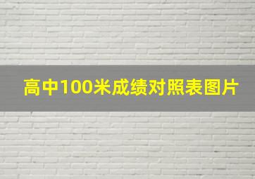 高中100米成绩对照表图片