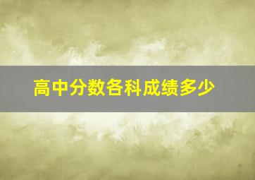 高中分数各科成绩多少