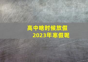 高中啥时候放假2023年寒假呢