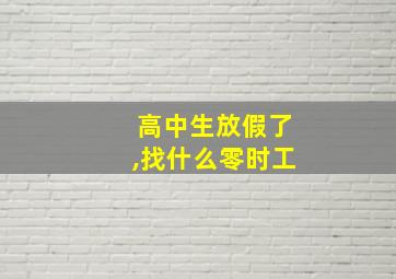 高中生放假了,找什么零时工