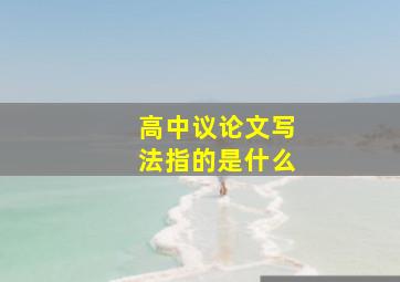 高中议论文写法指的是什么