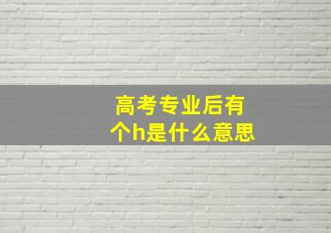 高考专业后有个h是什么意思