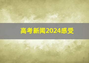 高考新闻2024感受