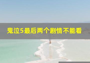 鬼泣5最后两个剧情不能看