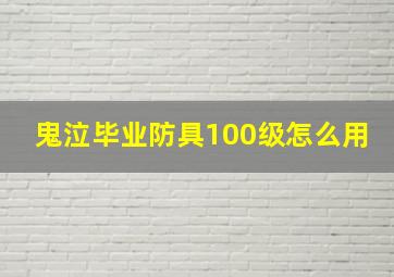 鬼泣毕业防具100级怎么用