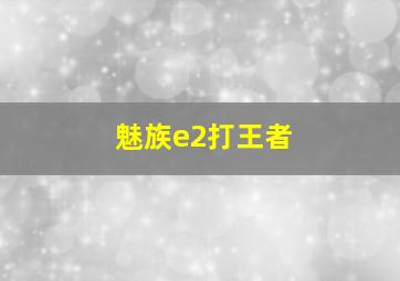 魅族e2打王者