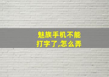 魅族手机不能打字了,怎么弄