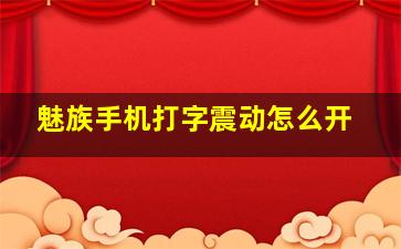 魅族手机打字震动怎么开