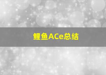 鲤鱼ACe总结