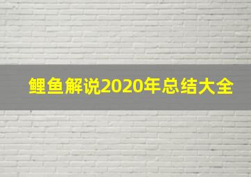 鲤鱼解说2020年总结大全